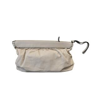 Isabel Marant Zip Up Leather Clutch Beige With Wristlet Strap